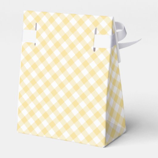 Retro Gingham Canary Yellow Geschenkschachtel (Rückseite)