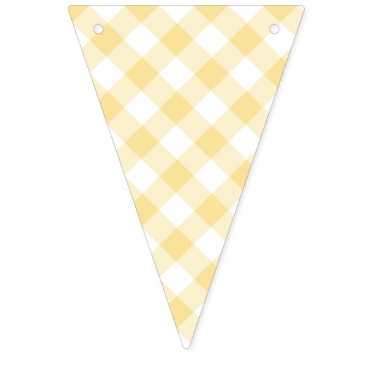 Retro Gingham Canary Yellow Wimpelkette (Dritte Fahne)