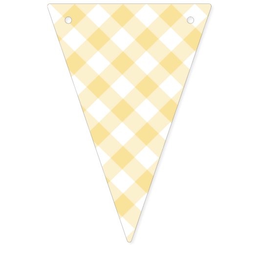 Retro Gingham Canary Yellow Wimpelkette (Zweite Fahne)