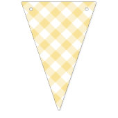 Retro Gingham Canary Yellow Wimpelkette (Erste Fahne)