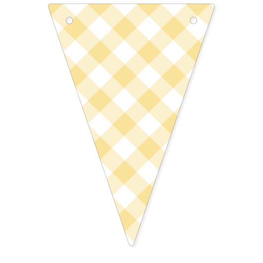 Retro Gingham Canary Yellow Wimpelkette (Erste Fahne)