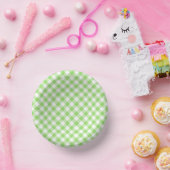 Retro-Gingham-Frühlingsgrün Pappteller (Party)