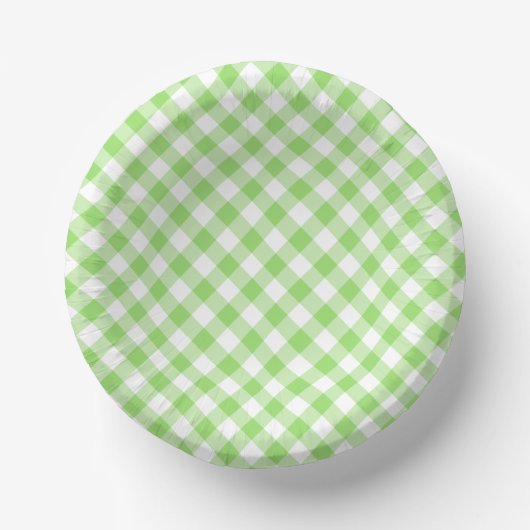Retro-Gingham-Frühlingsgrün Pappteller (Vorderseite)