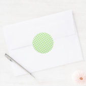 Retro-Gingham-Frühlingsgrün Runder Aufkleber (Umschlag)