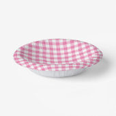 Retro Gingham Fuchsia Pink Pappteller (Gewinkelt)