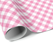 Retro-Gingham Fuchsia-Rosa Geschenkpapier (Rolleneckpunkt)