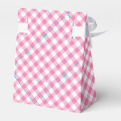 Retro-Gingham Fuchsia-Rosa Geschenkschachtel (Rückseite)