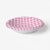 Retro-Gingham Fuchsia-Rosa Pappteller (Gewinkelt)