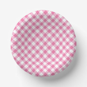 Retro-Gingham Fuchsia-Rosa Pappteller