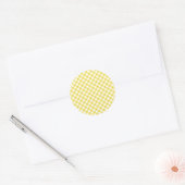 Retro-Gingham Gelbgold Runder Aufkleber (Umschlag)