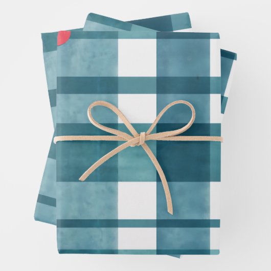 Retro-Gingham Geschenkpapier Set (Beispiel)
