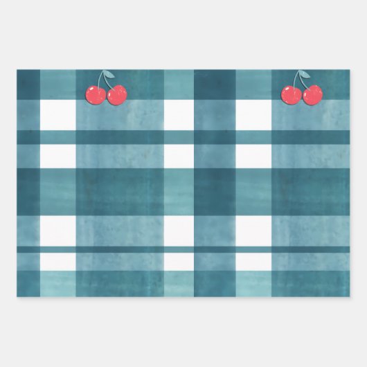 Retro-Gingham Geschenkpapier Set (Vorderseite)