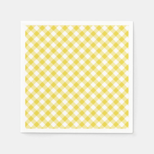Retro Gingham Golden Yellow Serviette (Vorderseite)