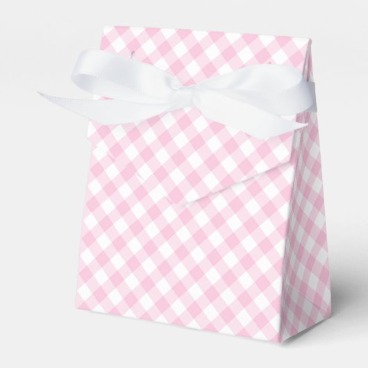 Retro-Gingham Hellrosa Geschenkschachtel (Vorderseite)