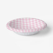 Retro-Gingham Hellrosa Pappteller (Gewinkelt)