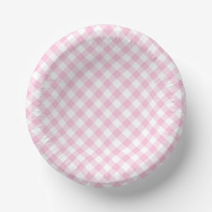 Retro-Gingham Hellrosa Pappteller