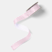 Retro-Gingham Hellrosa Satinband (Rückseite)