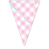 Retro-Gingham Hellrosa Wimpelkette (Dritte Fahne)