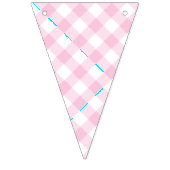Retro-Gingham Hellrosa Wimpelkette (Zweite Fahne)
