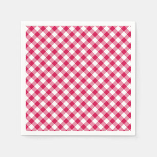 Retro-Gingham-Himbeere Serviette