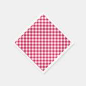Retro-Gingham-Himbeere Serviette (Ecke)