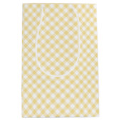Retro-Gingham Kanariengelb Mittlere Geschenktüte (Vorderseite)