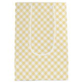 Retro-Gingham Kanariengelb Mittlere Geschenktüte (Rückseite)
