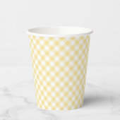 Retro-Gingham Kanariengelb Pappbecher (Links)