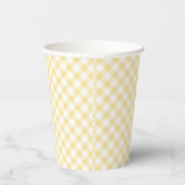 Retro-Gingham Kanariengelb Pappbecher (Rechts)