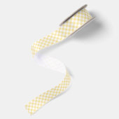 Retro-Gingham Kanariengelb Satinband (Rückseite)