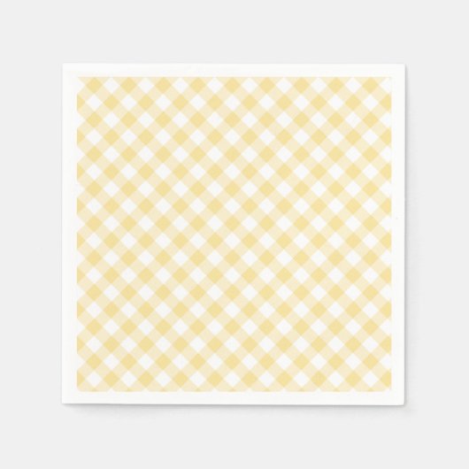 Retro-Gingham Kanariengelb Serviette (Vorderseite)