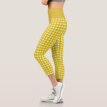 Retro Gingham Kariert in Mustard Yellow Capri Leggings<br><div class="desc">Retro Gingham Kariert in Mustard Yellow Capri Leggings</div>