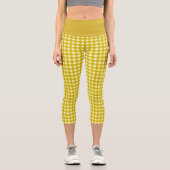 Retro Gingham Kariert in Mustard Yellow  Capri Leggings (Vorderseite)