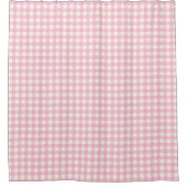 Retro Gingham Kariert in Pastellrosa Duschvorhang (Vorderseite)