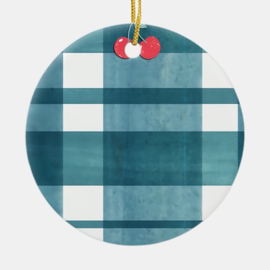 Retro-Gingham Keramik Ornament (Vorne)
