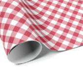 Retro-Gingham Kirschrot Geschenkpapier (Rolleneckpunkt)