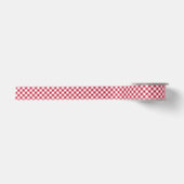 Retro-Gingham Kirschrot Satinband (Vorderseite)