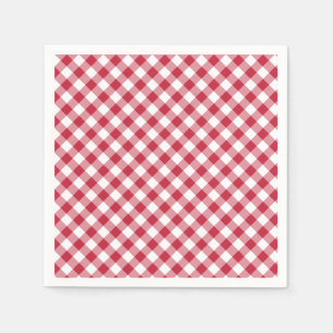 Retro-Gingham Kirschrot Serviette