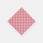 Retro-Gingham Kirschrot Serviette (Ecke)