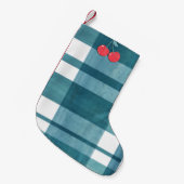 Retro-Gingham Kleiner Weihnachtsstrumpf (Vorderansicht (hängend))