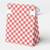 Retro-Gingham Korallenrot Geschenkschachtel (Rückseite)
