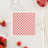 Retro-Gingham Korallenrot Serviette (Beispiel)