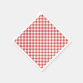 Retro-Gingham Korallenrot Serviette (Ecke)