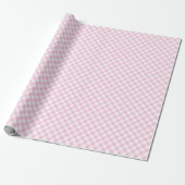 Retro Gingham Light Pink Geschenkpapier (Ungerollt)