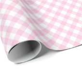 Retro Gingham Light Pink Geschenkpapier (Rolleneckpunkt)