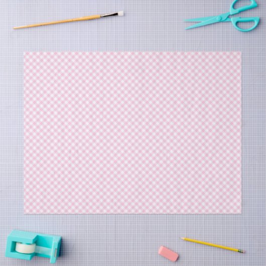 Retro Gingham Light Pink Seidenpapier (Basteln)