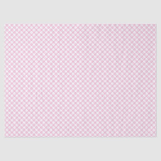 Retro Gingham Light Pink Seidenpapier (Vorderseite)