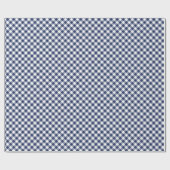 Retro-Gingham Navyblau Geschenkpapier (Flach)