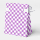 Retro-Gingham-Orchidee Lila Geschenkschachtel (Rückseite)