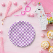 Retro-Gingham-Orchidee Lila Pappteller (Party)